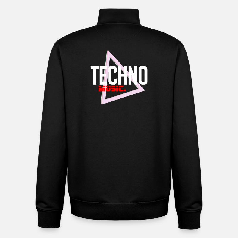 Techno Neon Triangle Pulse - Unisex Organic Zip Sweatshirt by Stanley/Stella - black