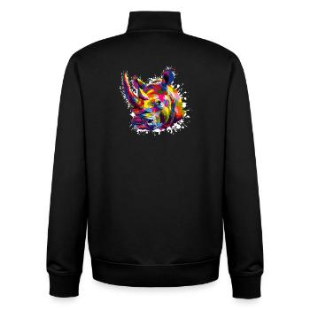 Rhino Pop Art Animal - Unisex Organic Zip Sweatshirt by Stanley/Stella - black - Back - AI Model Male 185 light (185cm)