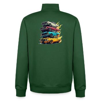 Just A Boy Who Loves Cars Kleinkind-Grafik - Unisex Organic Zip Sweatshirt von Stanley/Stella - Flaschengrün - Hinten - AI Model Male 185 dark (185cm)