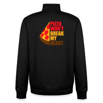 Pizza Won't Break My Heart Food Love Humor - Unisex Organic Zip Sweatshirt by Stanley/Stella - black - Back - AI Model Male 185 light (185cm)
