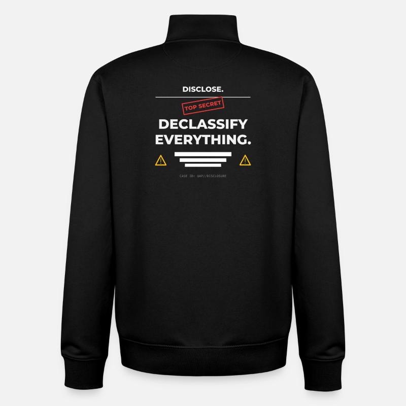 DISCLOSE. Declassify Everything – UAP  - Unisex Organic Zip Sweatshirt von Stanley/Stella - Schwarz