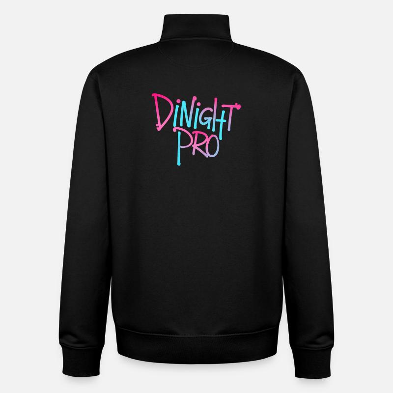 Dinight Pro Néon Dégradé - Sweat zippé unisexe en coton bio Stanley/Stella - noir