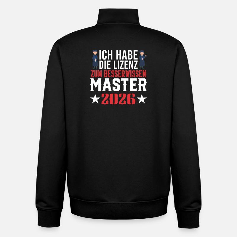 Diplôme de Master 2026 - Sweat zippé unisexe en coton bio Stanley/Stella - noir