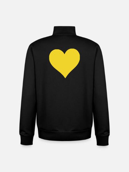 yellow heart yellow gift - Unisex Organic Zip Sweatshirt by Stanley/Stella - black