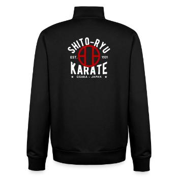 Shito Ryu Karate Osaka Japon Est. 1931 - Sweat zippé unisexe en coton bio Stanley/Stella - noir - Dos - AI Model Male 185 light (185cm)