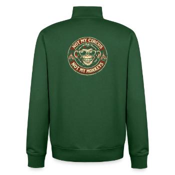 Not my circus, not my monkeys - Unisex Organic Zip Sweatshirt by Stanley/Stella - bottle green - Back - AI Model Male 185 dark (185cm)