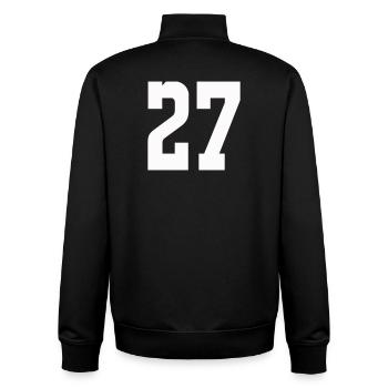 Chiffres 27 Contrast Design - Sweat zippé unisexe en coton bio Stanley/Stella - noir - Dos - AI Model Male 185 light (185cm)