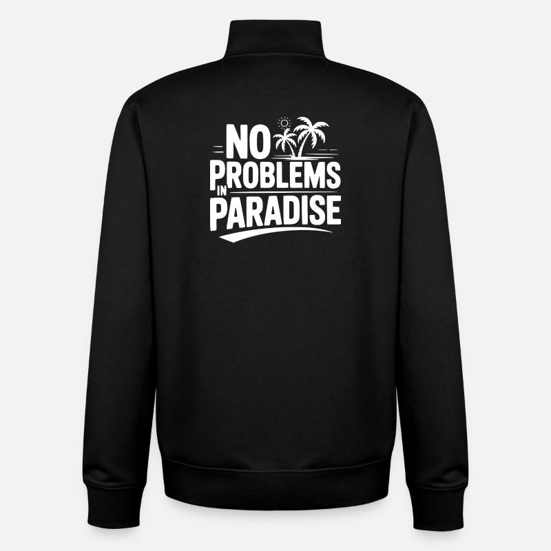 No Problems in Paradise - Unisex Organic Zip Sweatshirt by Stanley/Stella - black