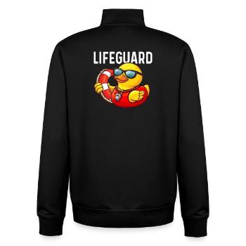 Maître-nageur Canard en caoutchouc Canard Amoureux du Canard - Sweat zippé unisexe en coton bio Stanley/Stella - noir - Dos - AI Model Male 185 light (185cm)