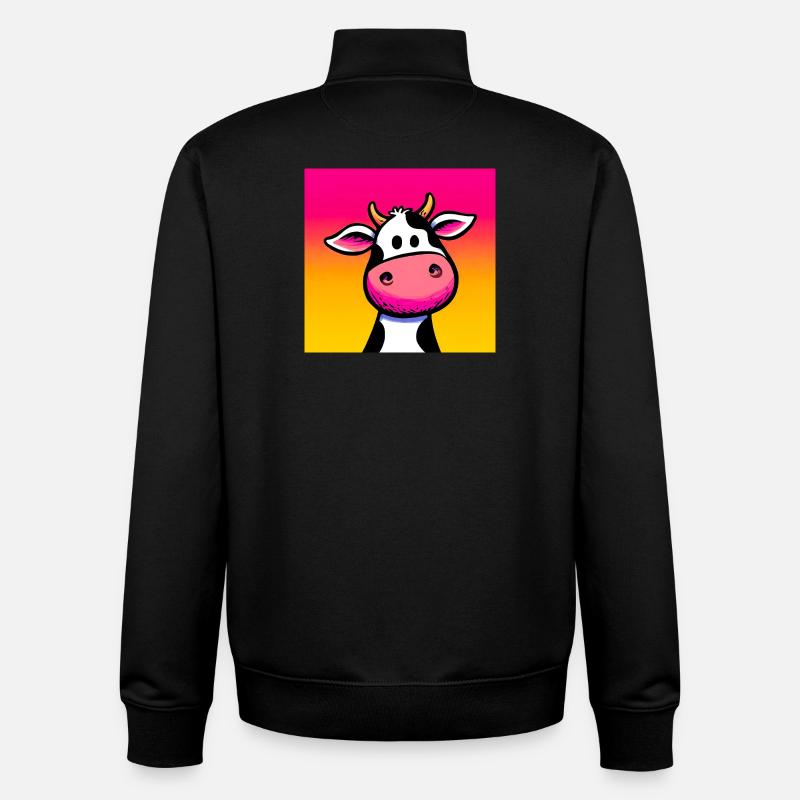 Kuh - Unisex Organic Zip Sweatshirt von Stanley/Stella - Schwarz