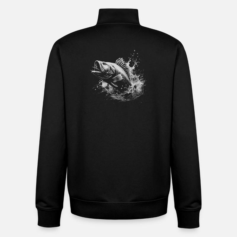 Pêcheur de carpes - Sweat zippé unisexe en coton bio Stanley/Stella - noir