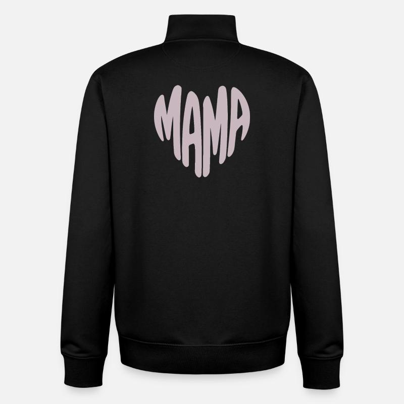 Typographie de Mom Heart - Sweat zippé unisexe en coton bio Stanley/Stella - noir