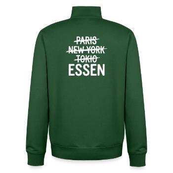 Essen Ruhrpott, T-shirt de ville Ruhrgebiet, sweat à capuche, sac - Sweat zippé unisexe en coton bio Stanley/Stella - vert bouteille - Dos - AI Model Male 185 dark (185cm)
