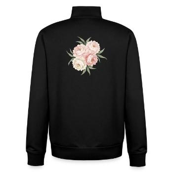 Pfingstrosen Bouquet in Rosa - Unisex Organic Zip Sweatshirt von Stanley/Stella - Schwarz - Hinten - AI Model Male 185 light (185cm)