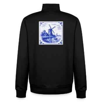 Delfter Windmühle am See - Unisex Organic Zip Sweatshirt von Stanley/Stella - Schwarz - Hinten - AI Model Male 185 light (185cm)
