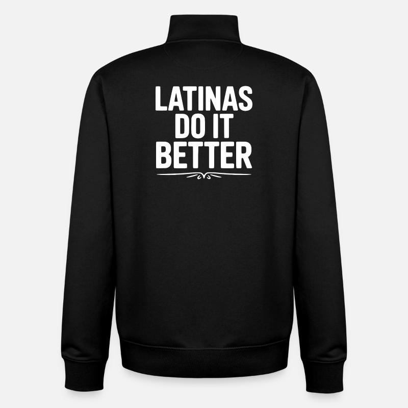 Latinas Do It Better - Unisex Organic Zip Sweatshirt by Stanley/Stella - black