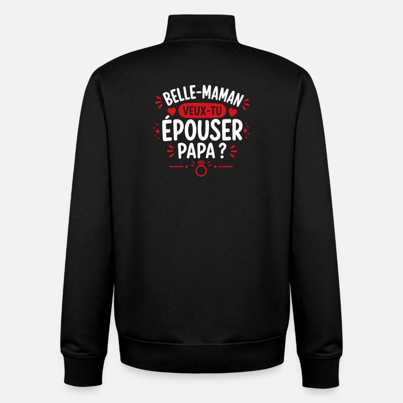 Stiefmutter: Willst du Papa heiraten? - Unisex Organic Zip Sweatshirt von Stanley/Stella - Schwarz