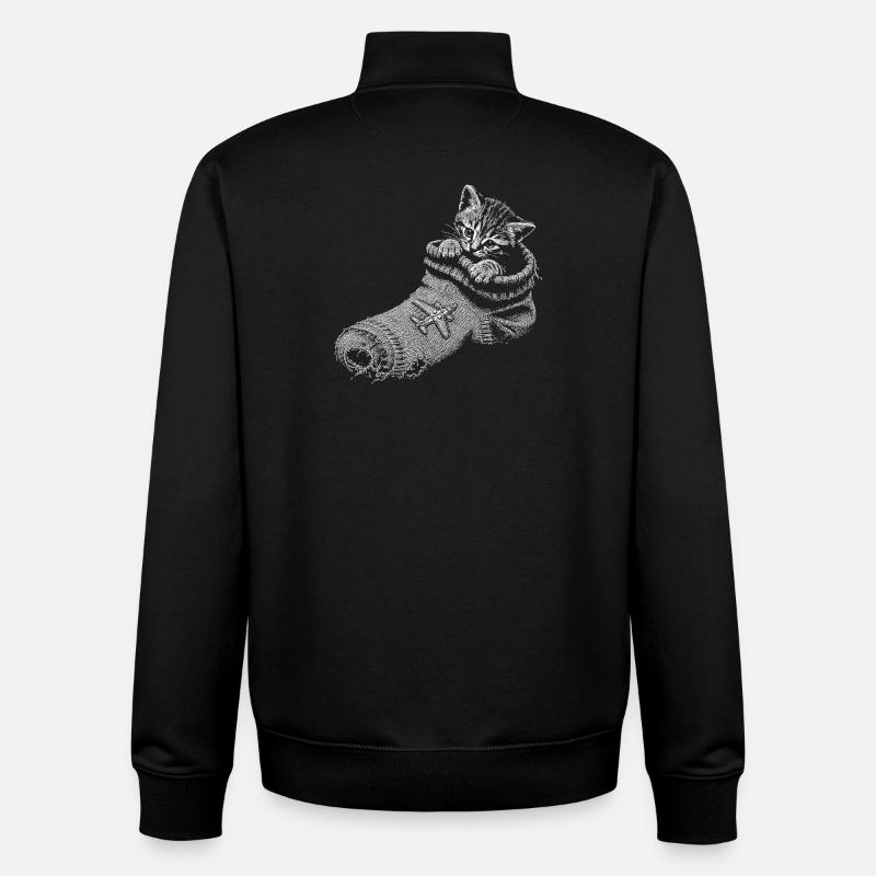 chaton - Sweat zippé unisexe en coton bio Stanley/Stella - noir