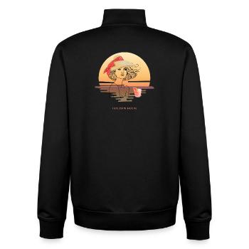 Golden Hour Sunset Design, Elegant Summer Feeling - Unisex Organic Zip Sweatshirt by Stanley/Stella - black - Back - AI Model Male 185 light (185cm)
