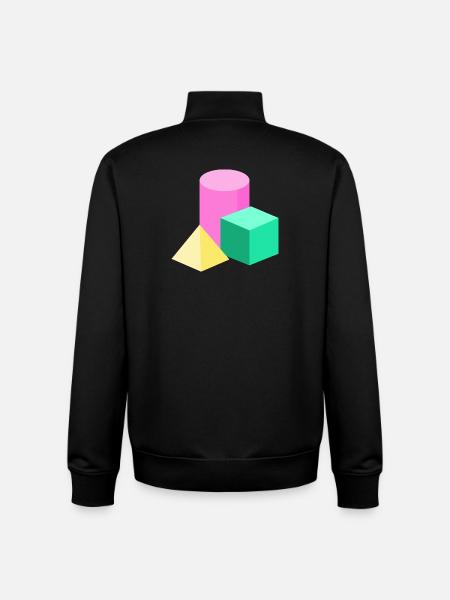 Pastellgeometrie Farbblöcke - Unisex Organic Zip Sweatshirt von Stanley/Stella - Schwarz