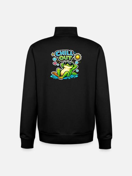 Chillfrosch am Pool - Unisex Organic Zip Sweatshirt von Stanley/Stella - Schwarz