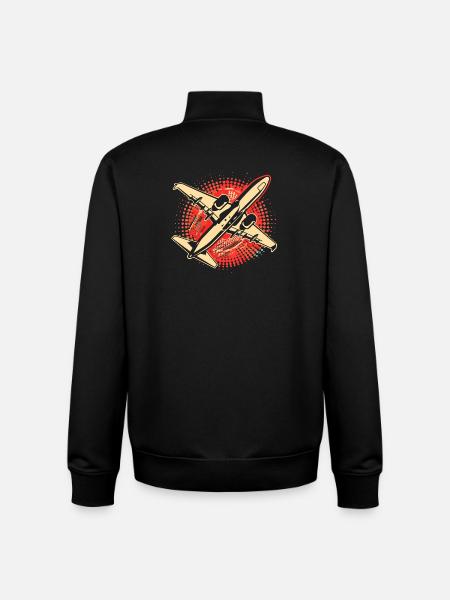 Airplane Graphics - Unisex Organic Zip Sweatshirt by Stanley/Stella - black