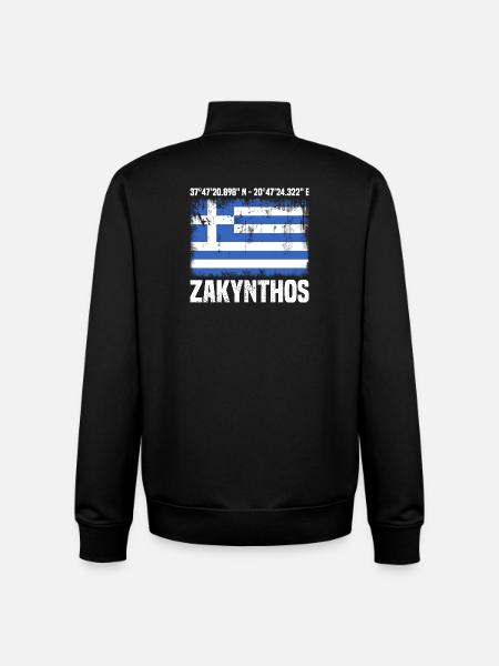 Zakynthos Coordinates - Unisex Organic Zip Sweatshirt by Stanley/Stella - black