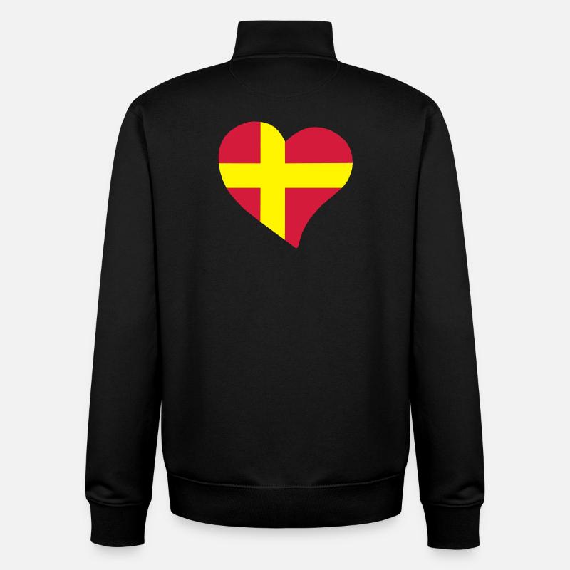 heart - Unisex Organic Zip Sweatshirt by Stanley/Stella - black