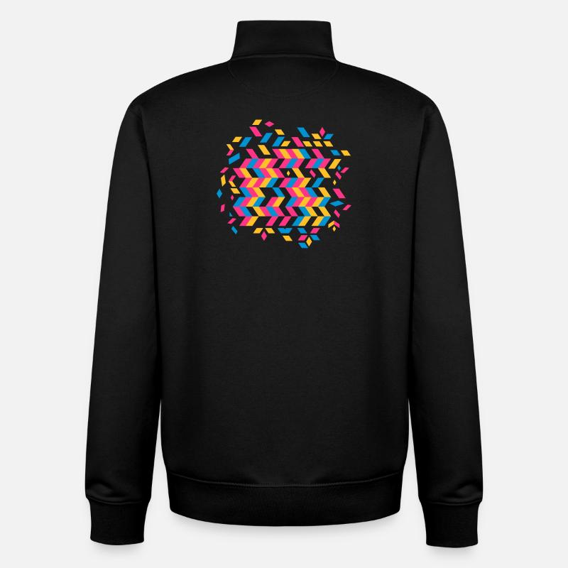 A herringbone pattern - Unisex Organic Zip Sweatshirt by Stanley/Stella - black
