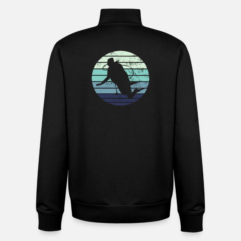 Plongée plongée - Sweat zippé unisexe en coton bio Stanley/Stella - noir
