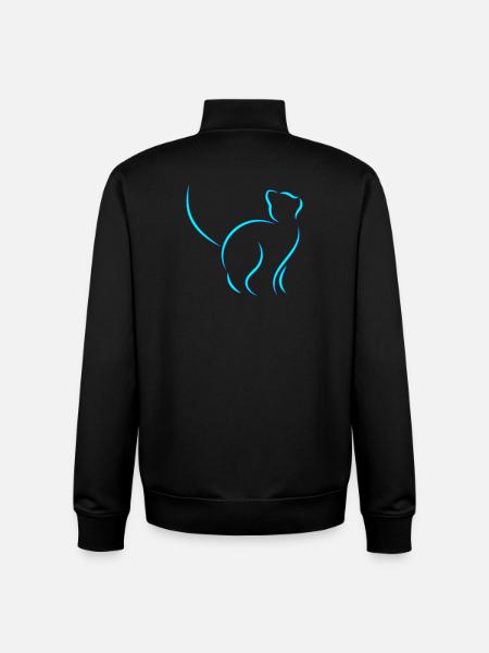 chat - Sweat zippé unisexe en coton bio Stanley/Stella - noir