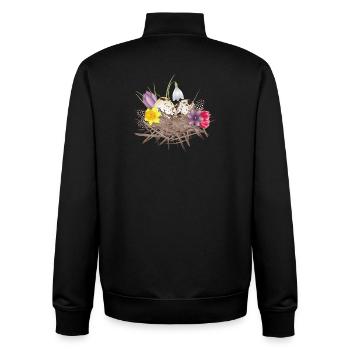 Frühlings Nest mit Eier,Federn und Frühlingsblüten - Unisex Organic Zip Sweatshirt von Stanley/Stella - Schwarz - Hinten - AI Model Male 185 light (185cm)