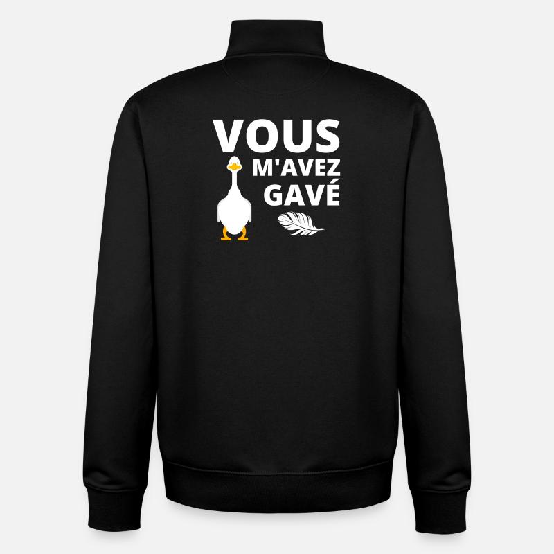canard, foie gras, sud ouest - Sweat zippé unisexe en coton bio Stanley/Stella - noir