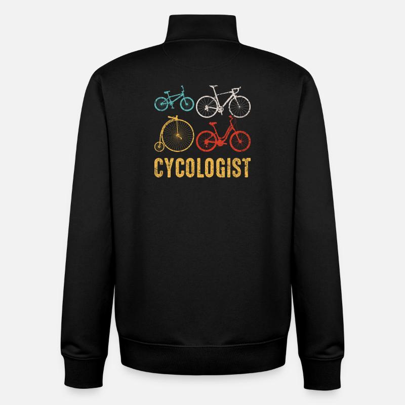 Montage cycliste du cyclologue - Sweat zippé unisexe en coton bio Stanley/Stella - noir