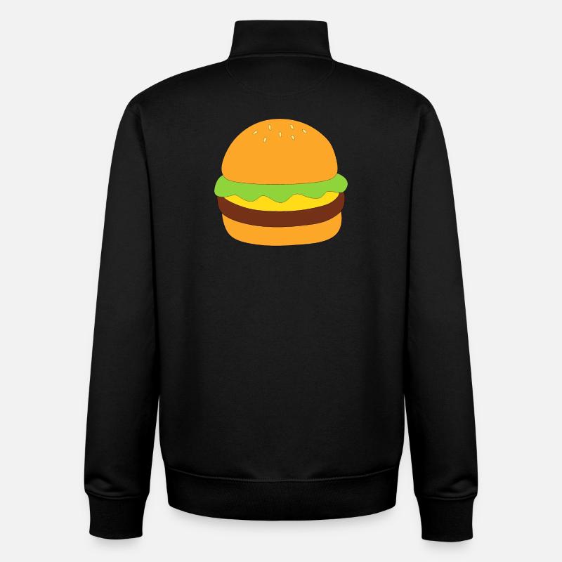 Burgers, restauration rapide, manger, cuisiner - Sweat zippé unisexe en coton bio Stanley/Stella - noir
