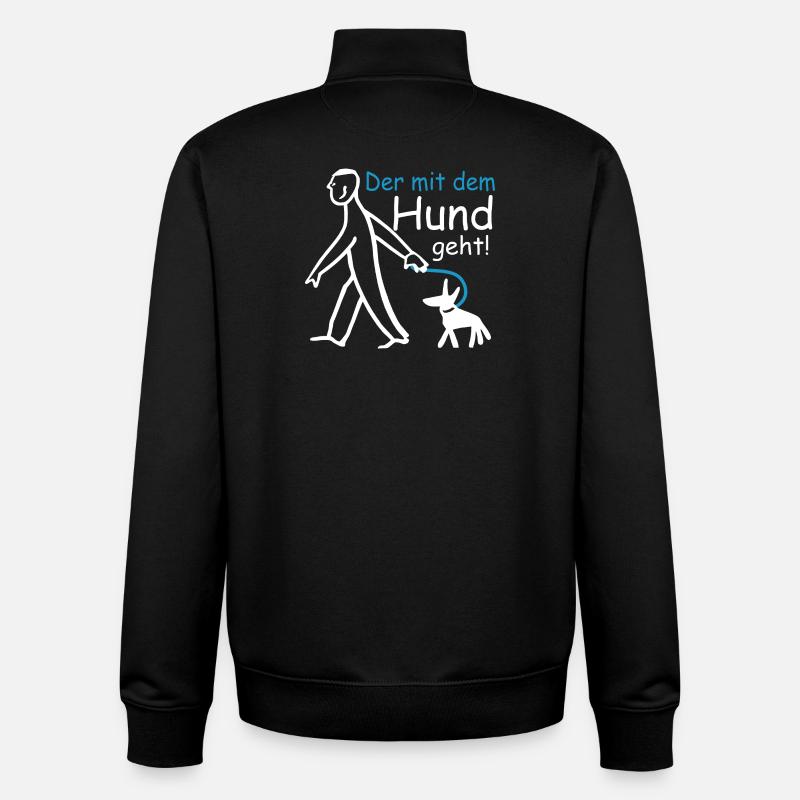 Der mit dem Hund geht ! - Unisex Organic Zip Sweatshirt von Stanley/Stella - Schwarz