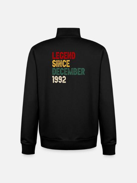 Legend Since December 1992 - Unisex Organic Zip Sweatshirt by Stanley/Stella - black