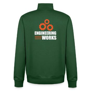 Engineering Works - Unisex Organic Zip Sweatshirt by Stanley/Stella - bottle green - Back - AI Model Male 185 dark (185cm)