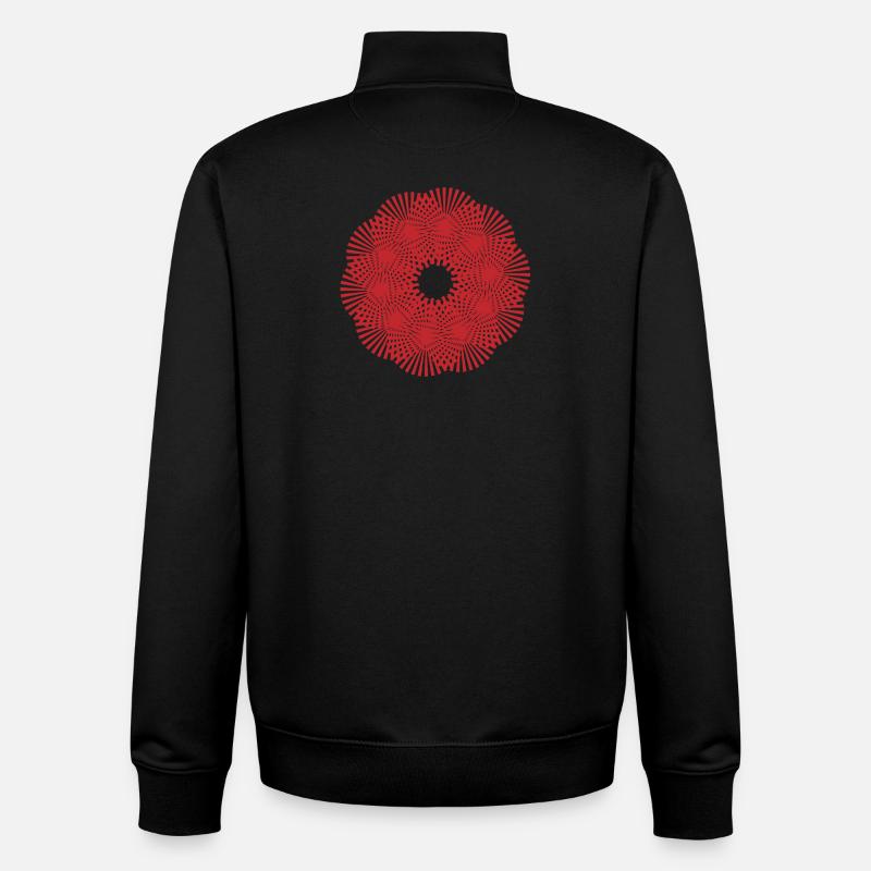 Mandala | Rayons de soleil | Modèle - Sweat zippé unisexe en coton bio Stanley/Stella - noir