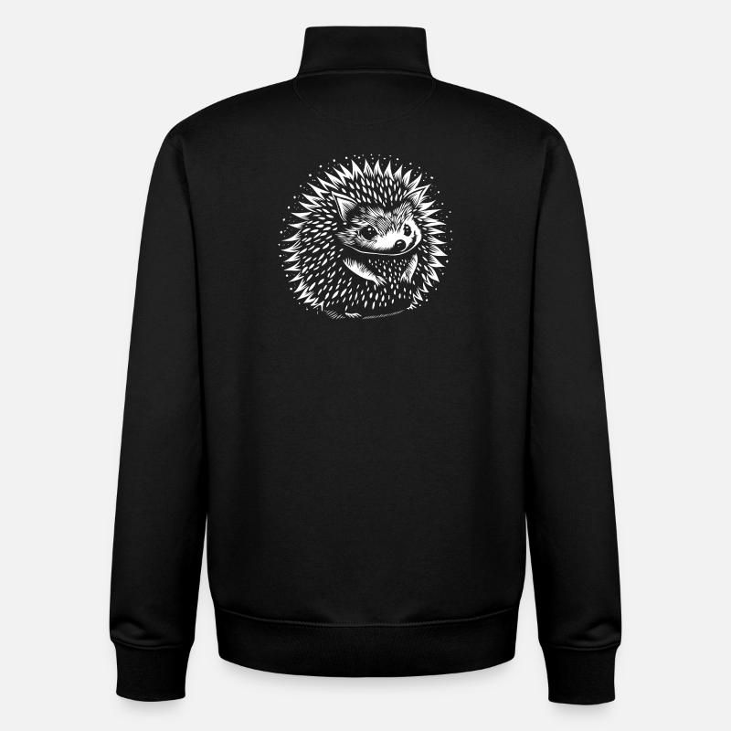 Hérisson - Sweat zippé unisexe en coton bio Stanley/Stella - noir