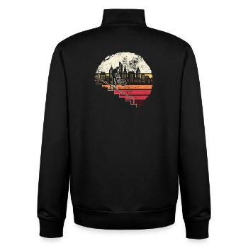 Monocycle Urban Skyline Glow - Sweat zippé unisexe en coton bio Stanley/Stella - noir - Dos - AI Model Male 185 light (185cm)