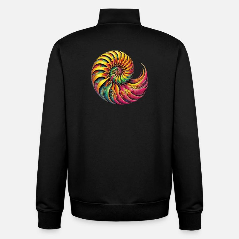 Nautilus Shell - Unisex Organic Zip Sweatshirt by Stanley/Stella - black