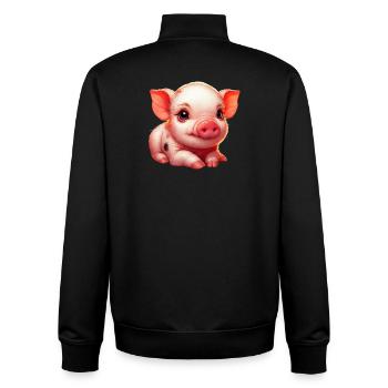 Ferkel-Ferkel - Unisex Organic Zip Sweatshirt von Stanley/Stella - Schwarz - Hinten - AI Model Male 185 light (185cm)
