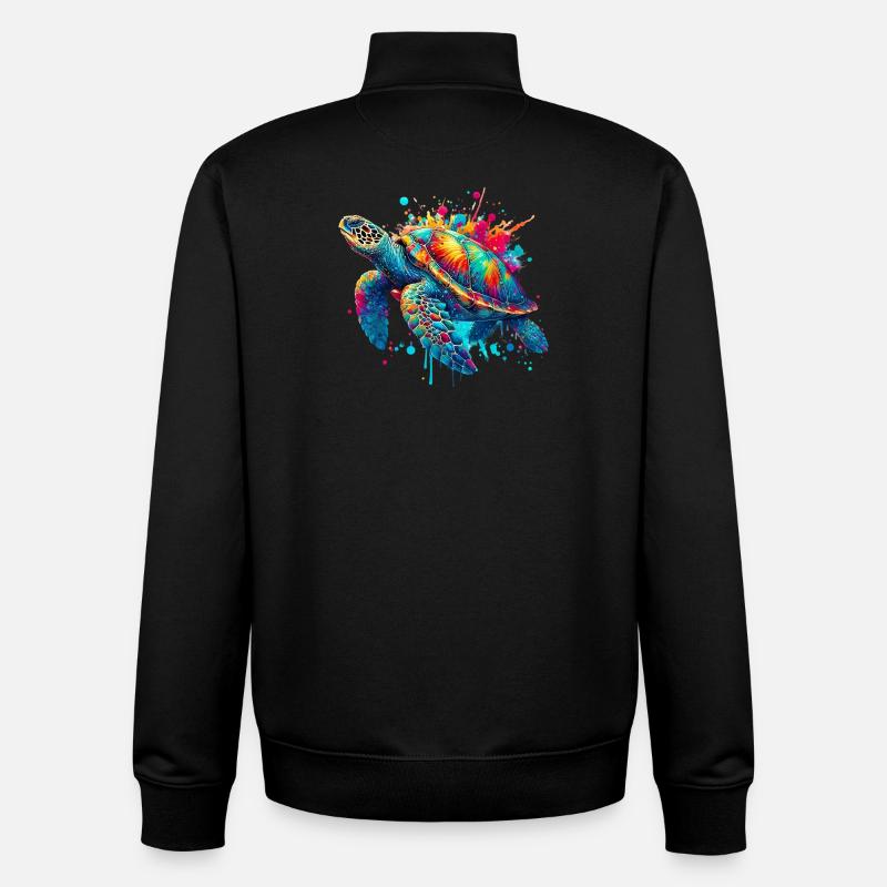 Turtle - Unisex Organic Zip Sweatshirt by Stanley/Stella - black