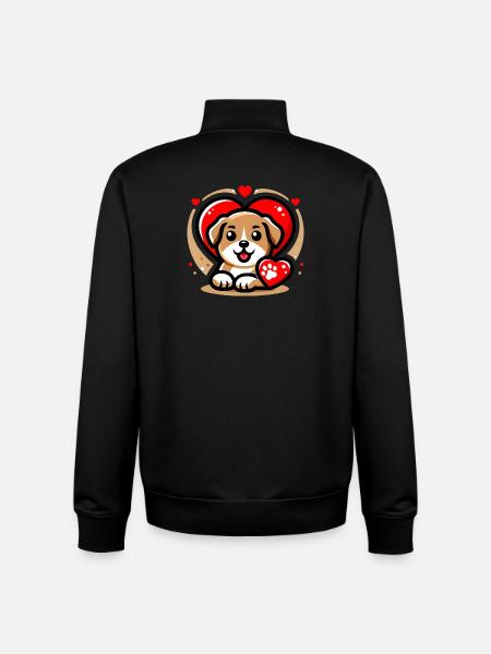 Dog Love 1 - Unisex Organic Zip Sweatshirt by Stanley/Stella - black