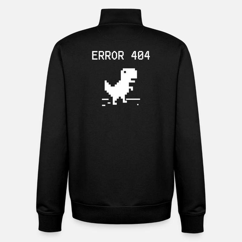 Pixel Dino 404 Fehler T-Stück - Unisex Organic Zip Sweatshirt von Stanley/Stella - Schwarz