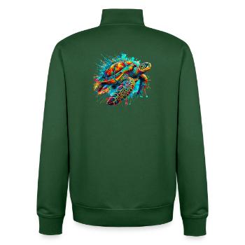 Turtle - Unisex Organic Zip Sweatshirt by Stanley/Stella - bottle green - Back - AI Model Male 185 dark (185cm)