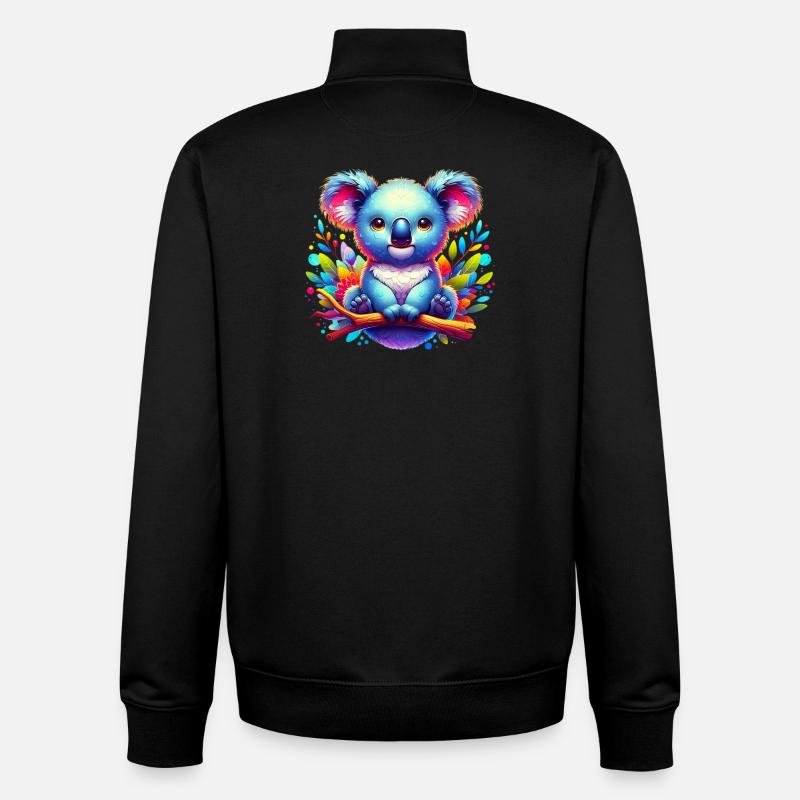 Koala - Unisex Organic Zip Sweatshirt by Stanley/Stella - black