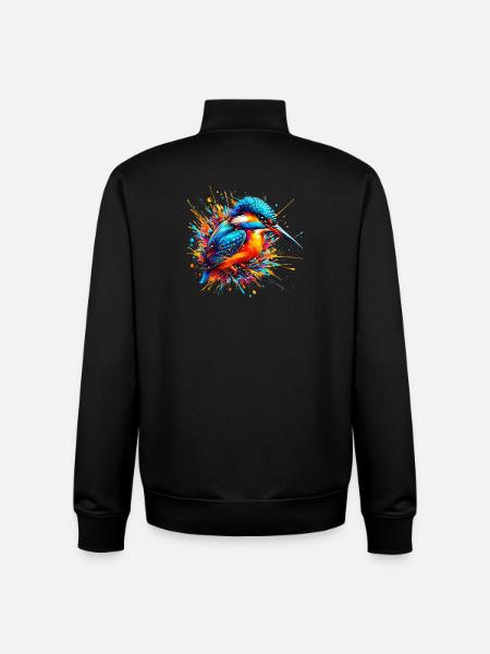 Kingfisher - Unisex Organic Zip Sweatshirt by Stanley/Stella - black