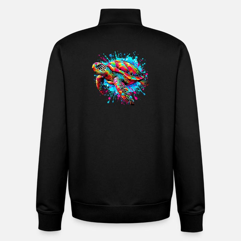 Turtle - Unisex Organic Zip Sweatshirt by Stanley/Stella - black
